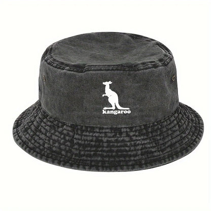 Creative Kangaroo Pattern Sunshade Bucket Hat Perfect For Travel And Outdoor Activities