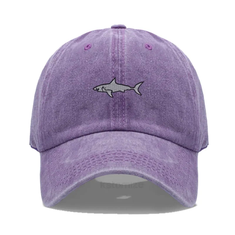 Shark Embroidery Baseball Cap For Men Women
