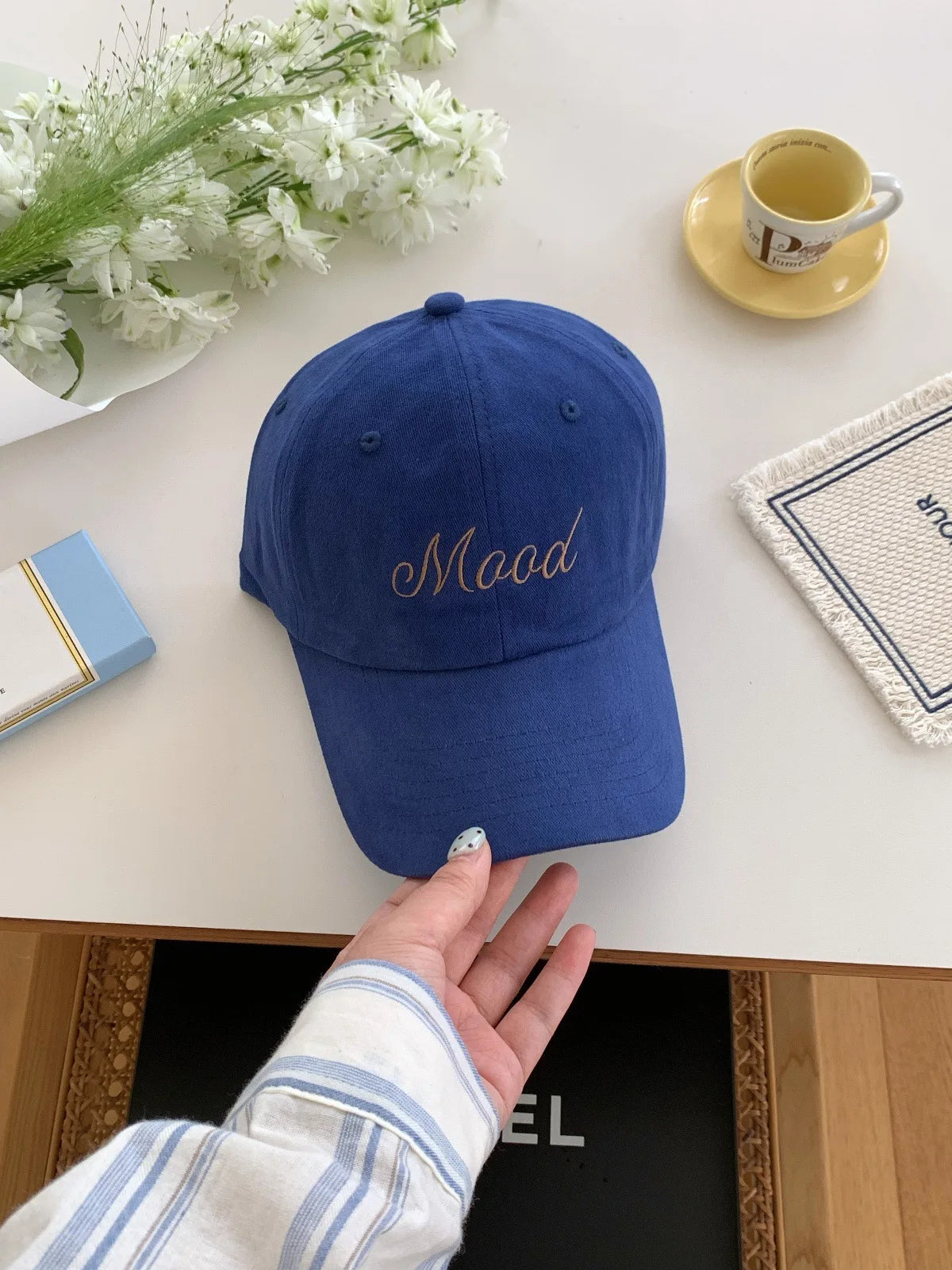 Vintage Washed Cotton Baseball Cap Women Letter Embroidery Men