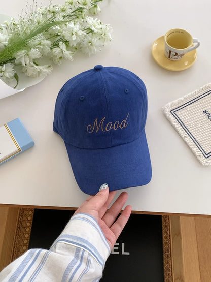 Vintage Washed Cotton Baseball Cap Women Letter Embroidery Men