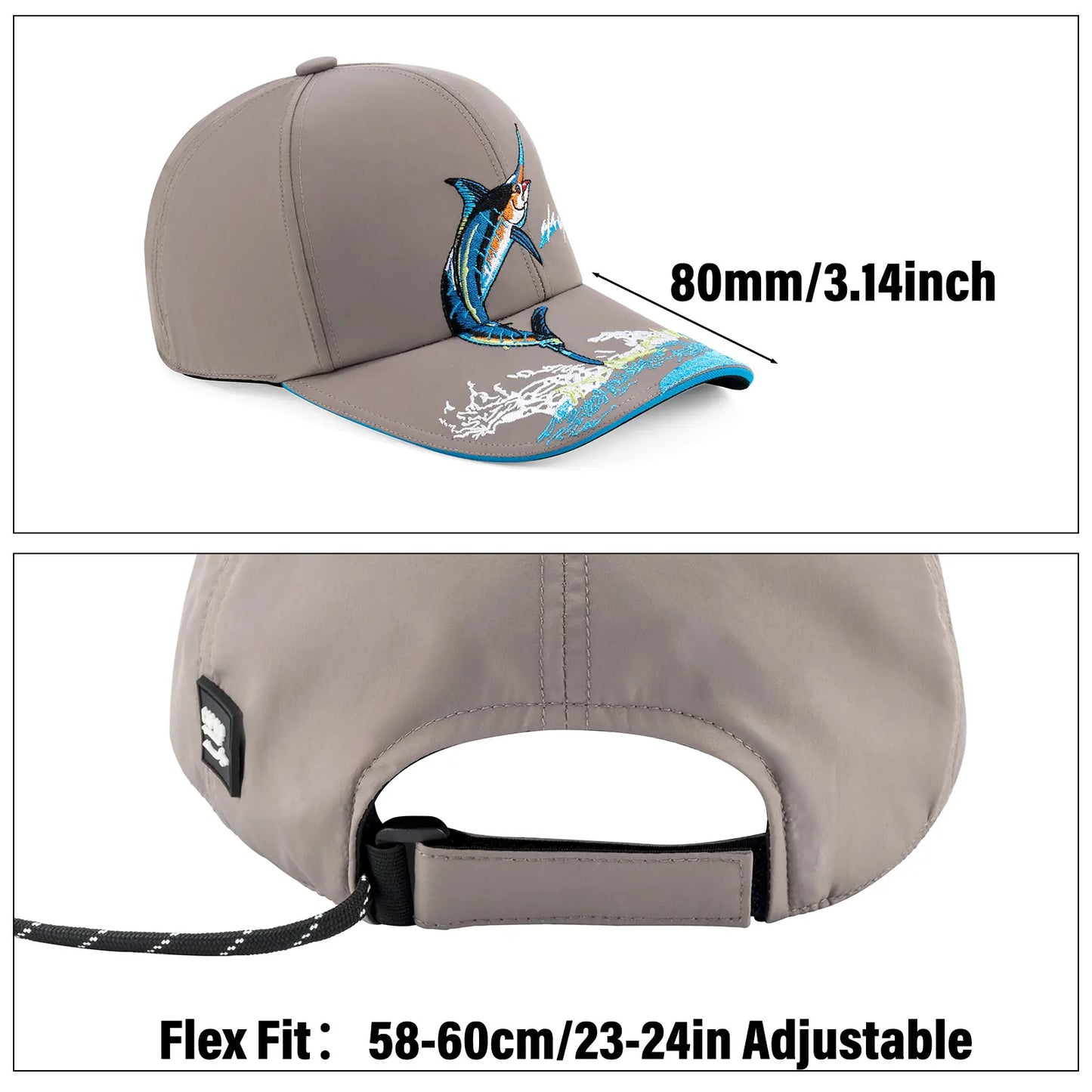 Unisex Baseball Hat Embroidery Fishing Caps Outdoor Breathable