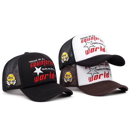 Creative Baseball Hat World Letter Anger Embroidered Hip Hop Hat
