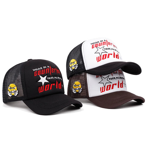 Creative Baseball Hat World Letter Anger Embroidered Hip Hop Hat