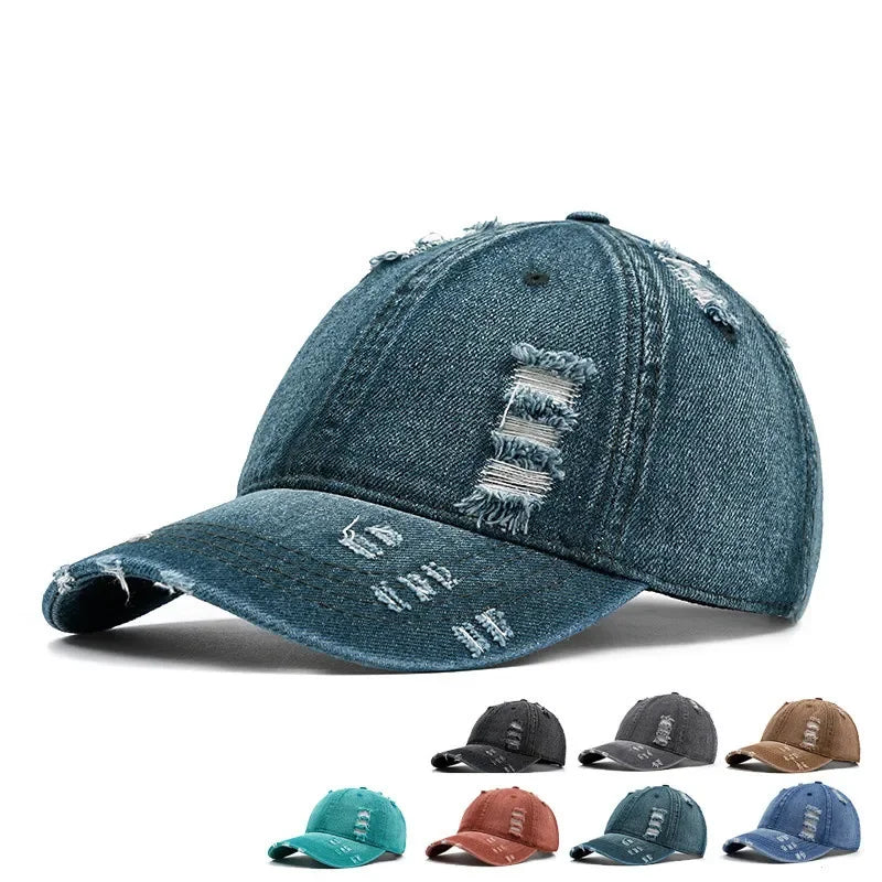 Four Seasons Denim Print Casquette Baseball Cap