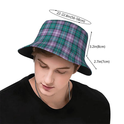 Purple Scottish Tartan Plaid Bucket Hat Panama Hat