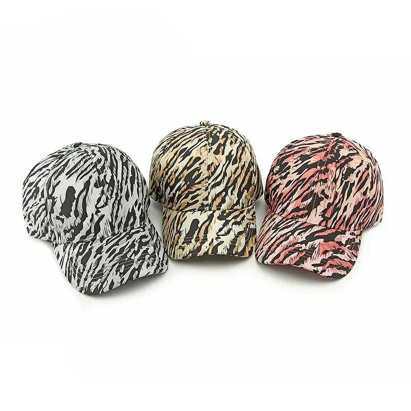 Polyester Leopard Print Casquette Baseball Cap Adjustable