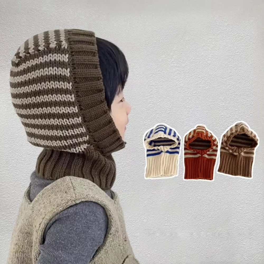 Winter Scarf Knit Material Hooded Style Knit Ear Protection Hats