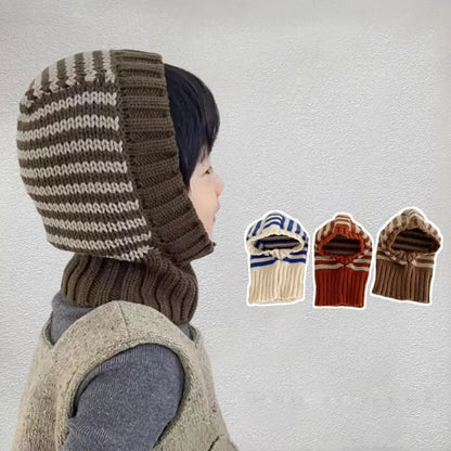 Winter Scarf Knit Material Hooded Style Knit Ear Protection Hats
