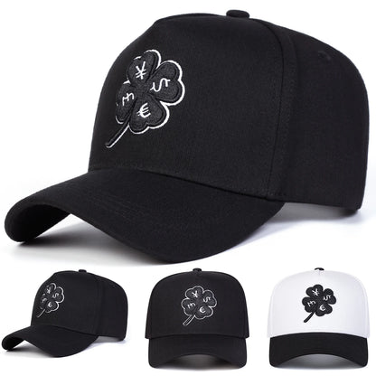 Unisex Four Leaf Clover Embroidery Baseball Caps Spring Autumn