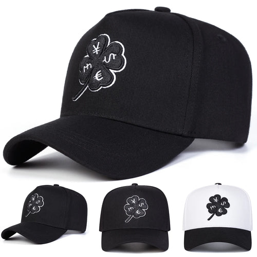 Unisex Four Leaf Clover Embroidery Baseball Caps Spring Autumn