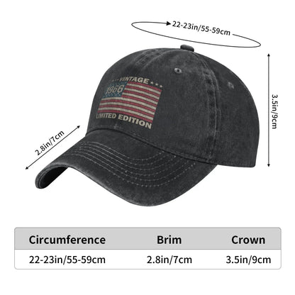 Fashion USA Flag 60 Birthday American 1966 60th Birthday Baseball Cap
