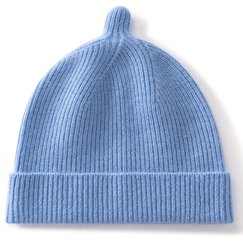 Korean Fashion Cashmere Hats Girls Boys Solid Color Outdoor Warm Caps Kids