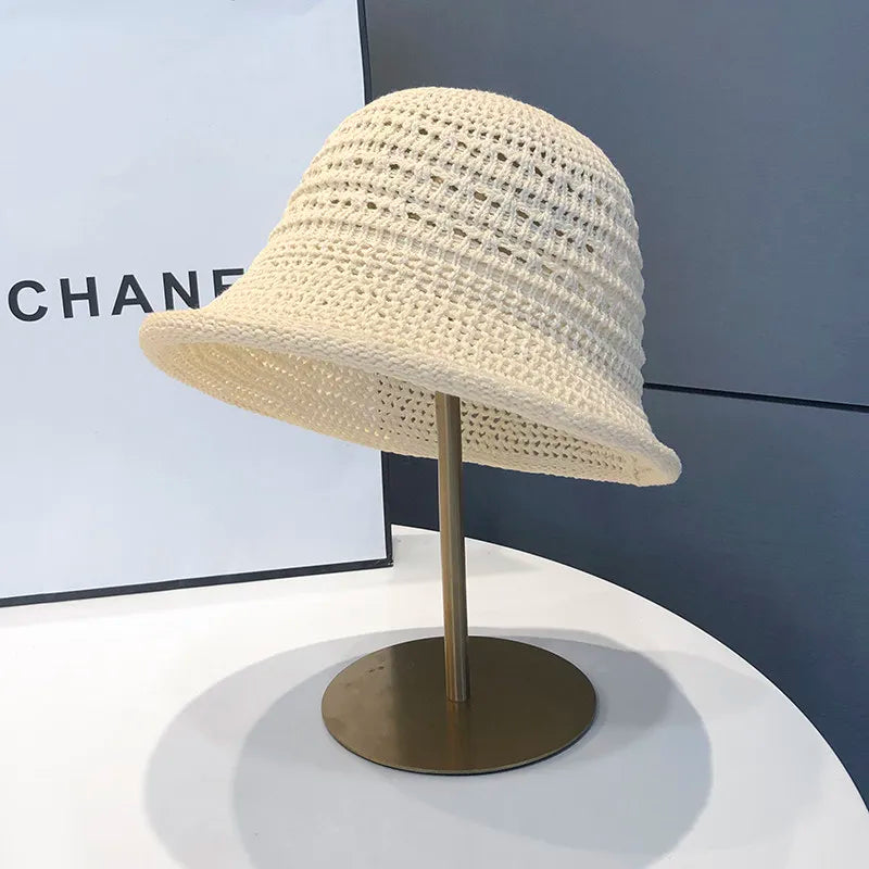2026 New Hollow Breathable Bucket Hat Women