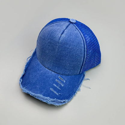 Mesh Solid Rotten Edged Baseball Hats