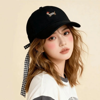 New Breathable Baseball Cap Bow Tie Sun Protection Duckbill Hat