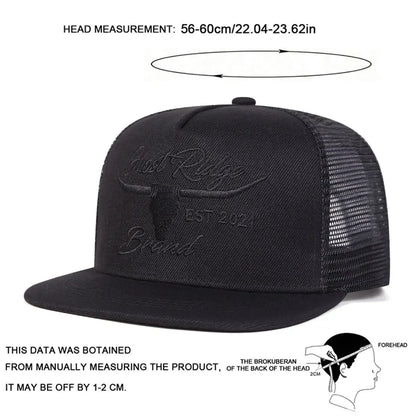 Unisex Bullhead Letter Embroidery Hip-hop Net Hats Spring Summer