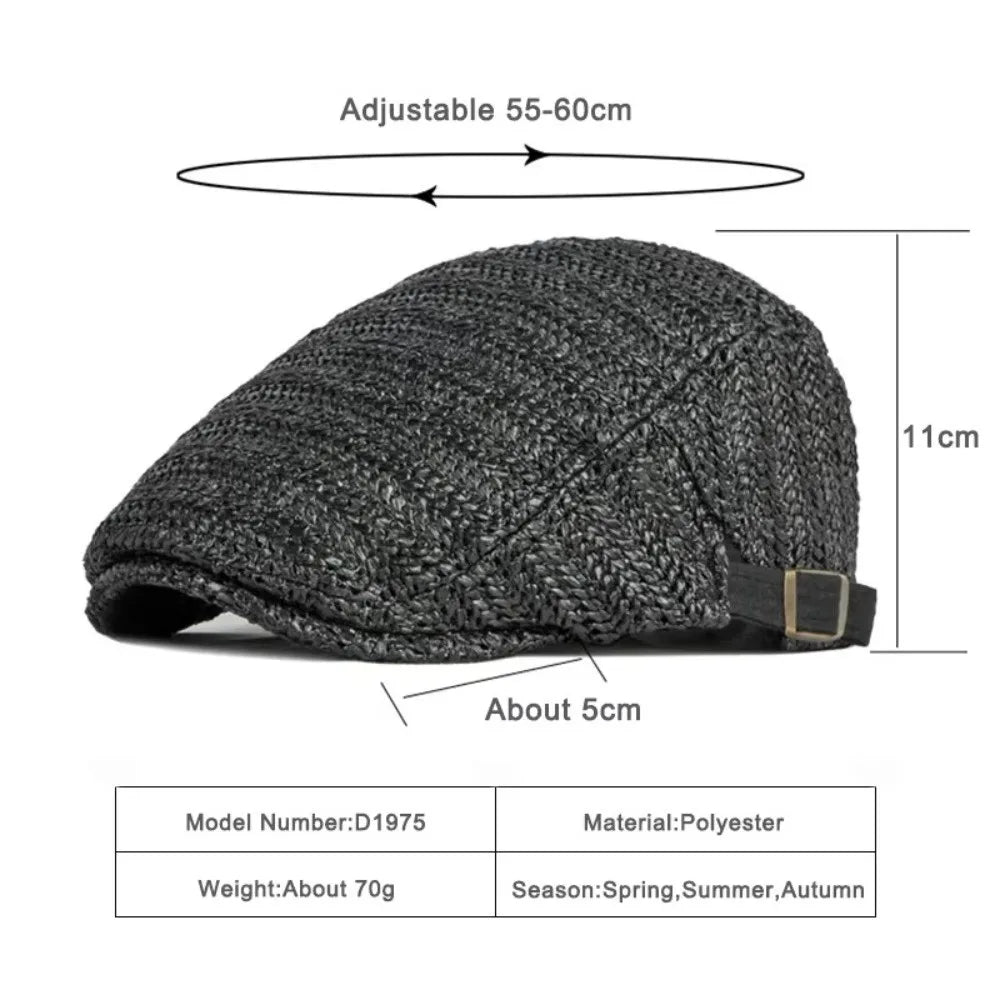 Adjustable Newsboy Cap Sun Protection Flat Cap Unisex