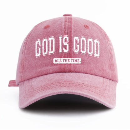 God Is Good Printed Water Washed Baseball Hat Simple