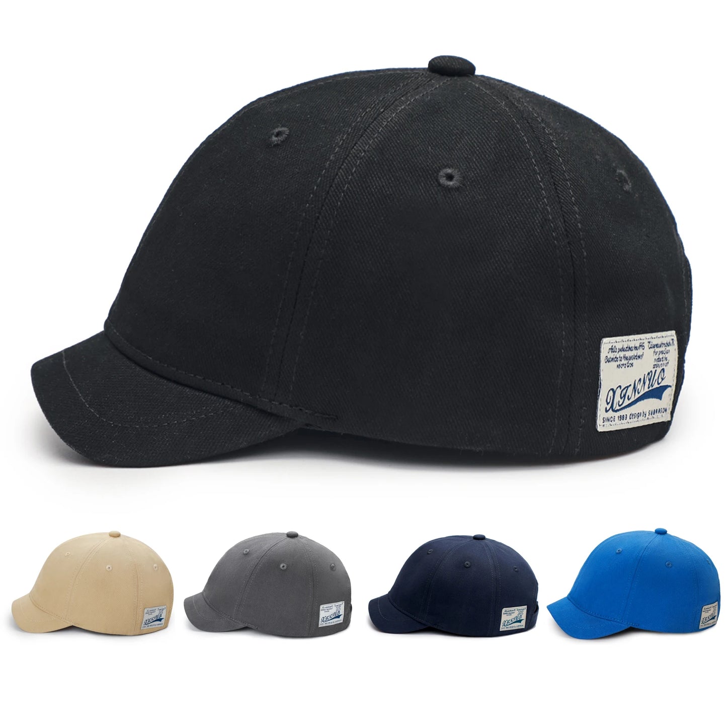 Short Brim Cotton Baseball Cap Men Women Casual Vintage Dad Hat