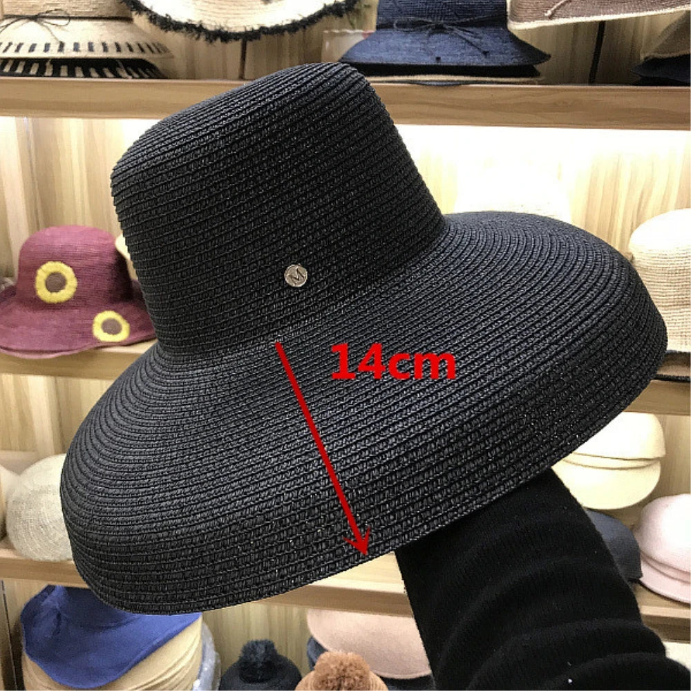 Sunscreen Hepburn Elegant Lady Straw Leisure Cap Women Bucket Hat