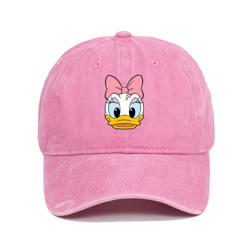 Unisex Vintage Washed Mickey Minnie Print Baseball Cap