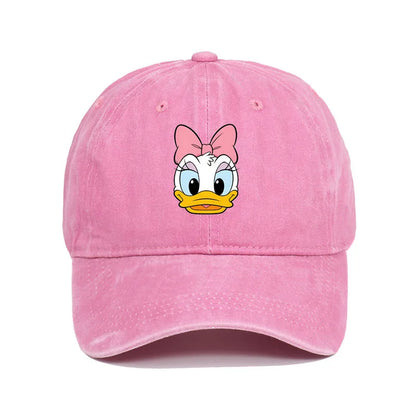 Unisex Vintage Washed Mickey Minnie Print Baseball Cap