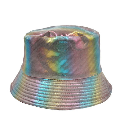 Colorful Shiny Leather Two Sided Fisherman Hat Women's and Men's
