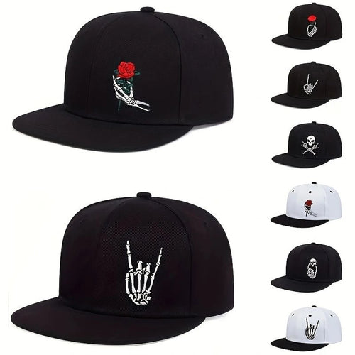 Unisex Skeleton Fingers Embroidery Hip-hop Hats Spring Autumn