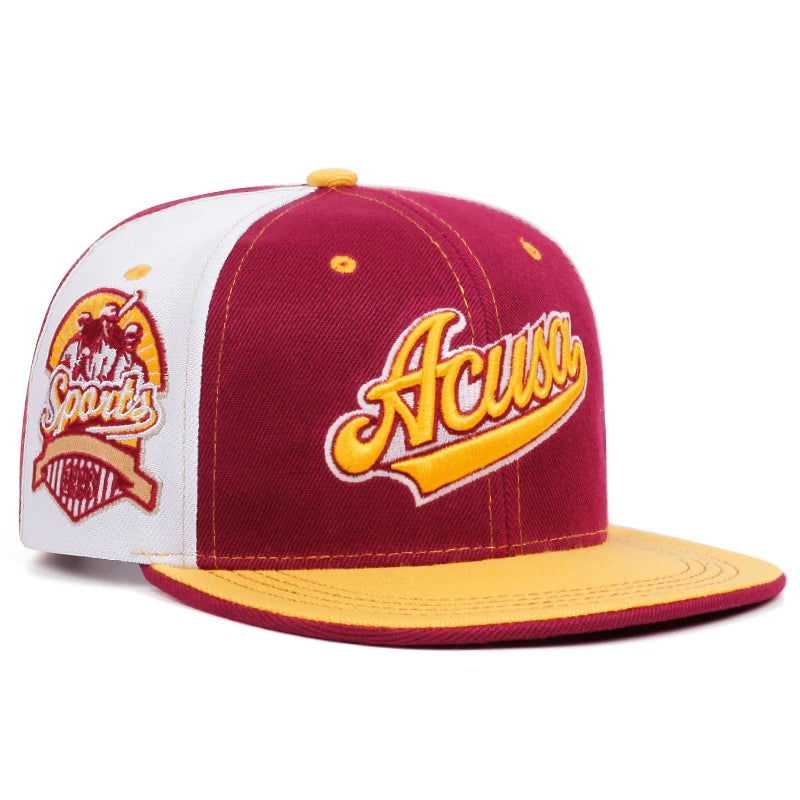 Acusa Embroidered Men's Color Block Cap Youth Hip Hop Retro Hat Women's Hat