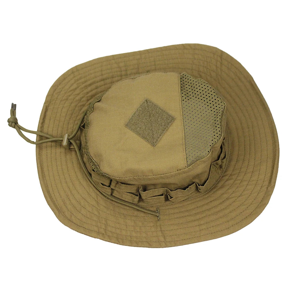 Camouflage Enthusiasts Square Pocket Camo Bonnie Cap US Bucket Benny Hats Fishing