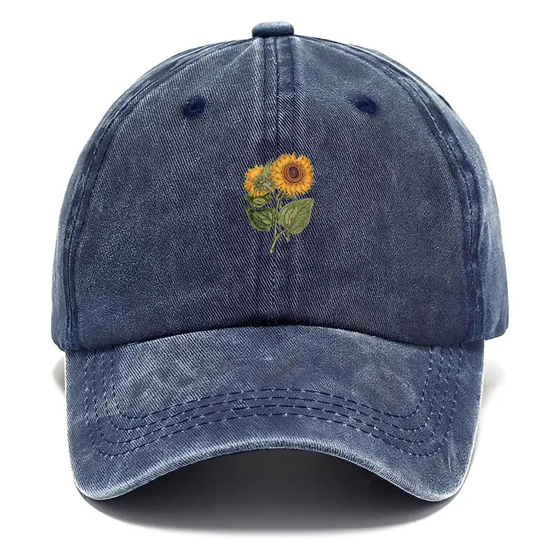 Trendy Sunflower Embroidery Snapback Cap