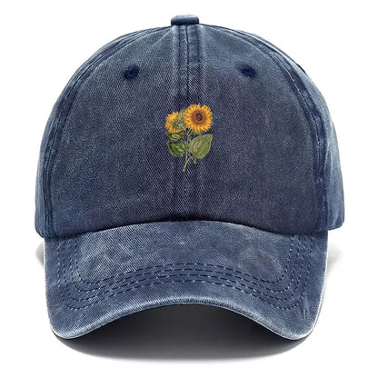 Trendy Sunflower Embroidery Snapback Cap