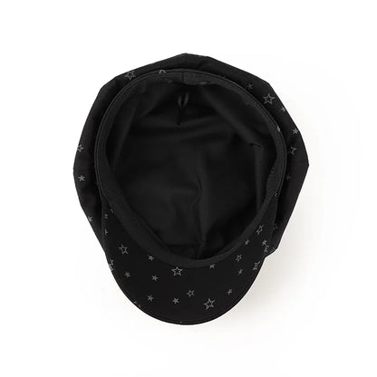 New Spring Autumn Octagonal Cap Women, Wide Brim Fashion Painter Hat Peaked Cap