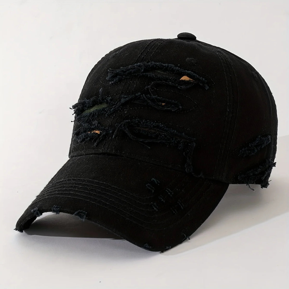 Street Distressed Hole Multi-Layer Fabric Baseball Cap