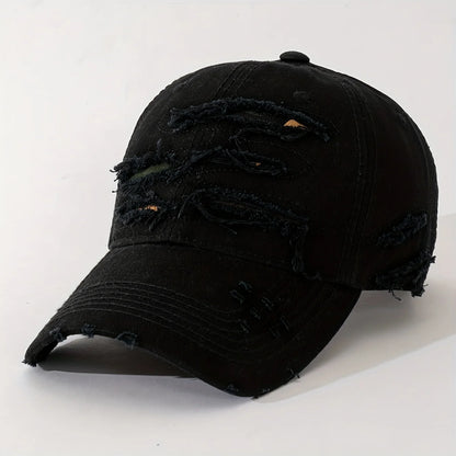 Street Distressed Hole Multi-Layer Fabric Baseball Cap