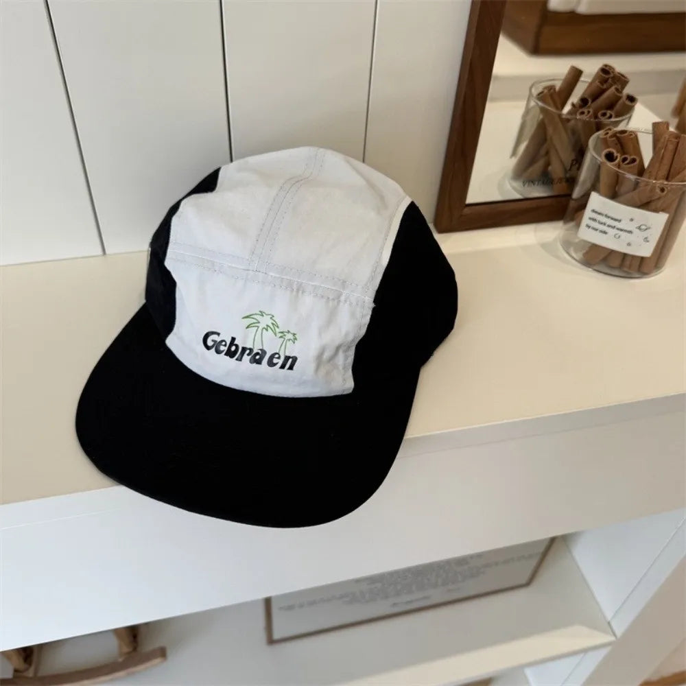 Summer 5-Panel Baseball Cap Flat-Brimmed Breathable Sun Cap