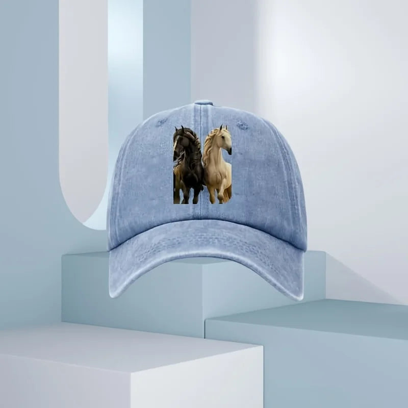 Men's 3d Horse Print Baseball Cap, Fashionable For All Seasons