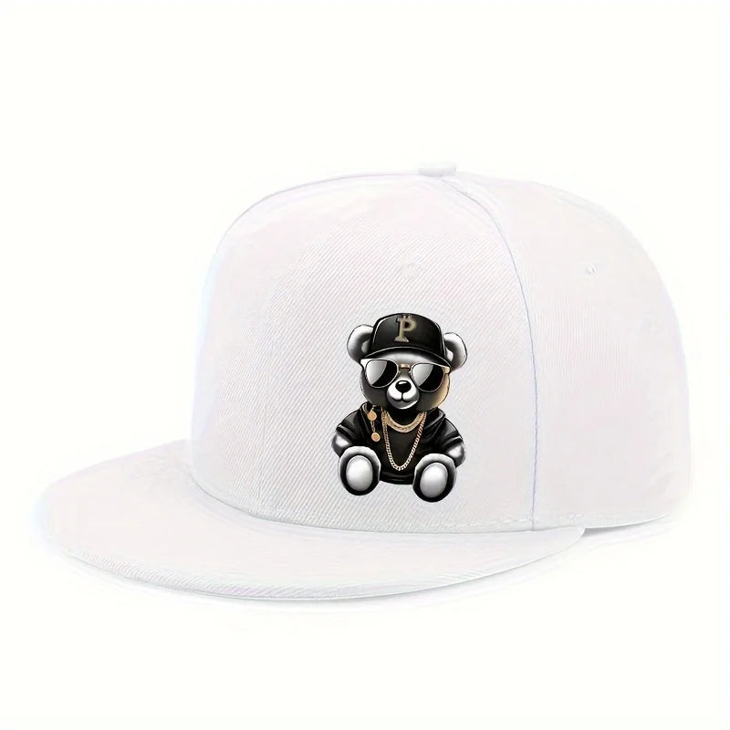 Cartoon Bear Printed Hip Hop Baseball Cap for Men and Women