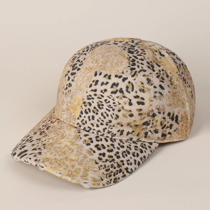 New High-Quality Retro Leopard Print Baseball Caps Women