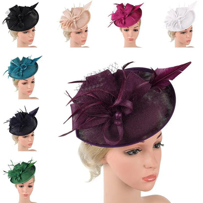 New Flower Feather Tea Party Evening Party Fascinator Hat Mesh Hair Band