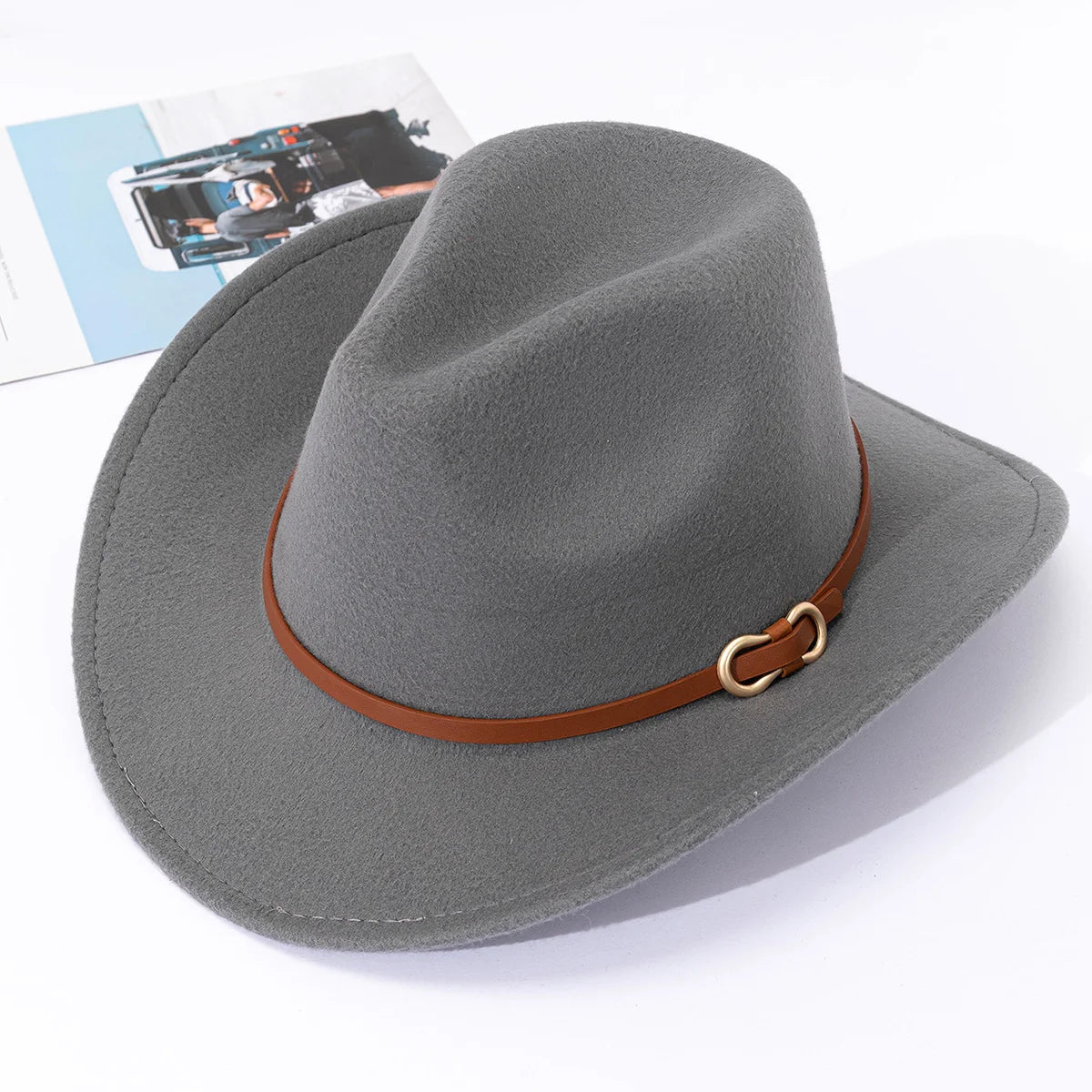 British Style Belt Soft Felt Hat For Men And Women Top Hat