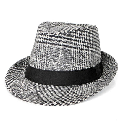 Autumn And Winter Large Plaid Hat Brushed Plaid Jazz Hat