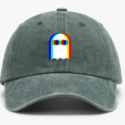 Colorful Ghost Print Baseball Cap Suitable for Daily Dressing Up and Halloween Parties
