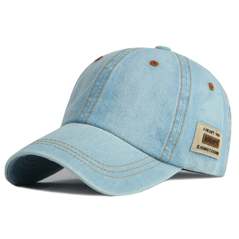 Blue Denim Hat For Men Summer Baseball Caps