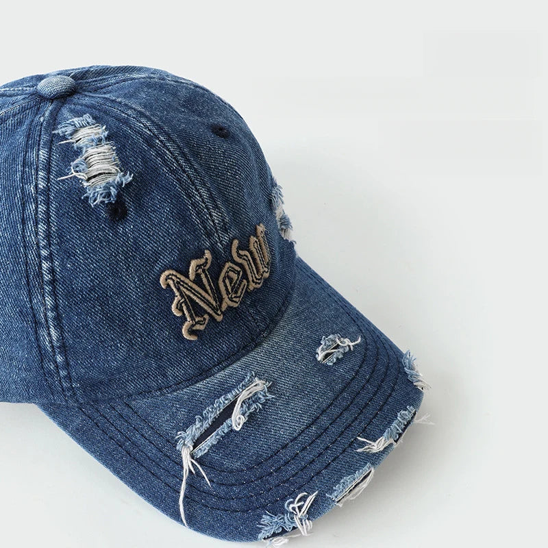Korean Style Letter Embroidered Baseball Cap