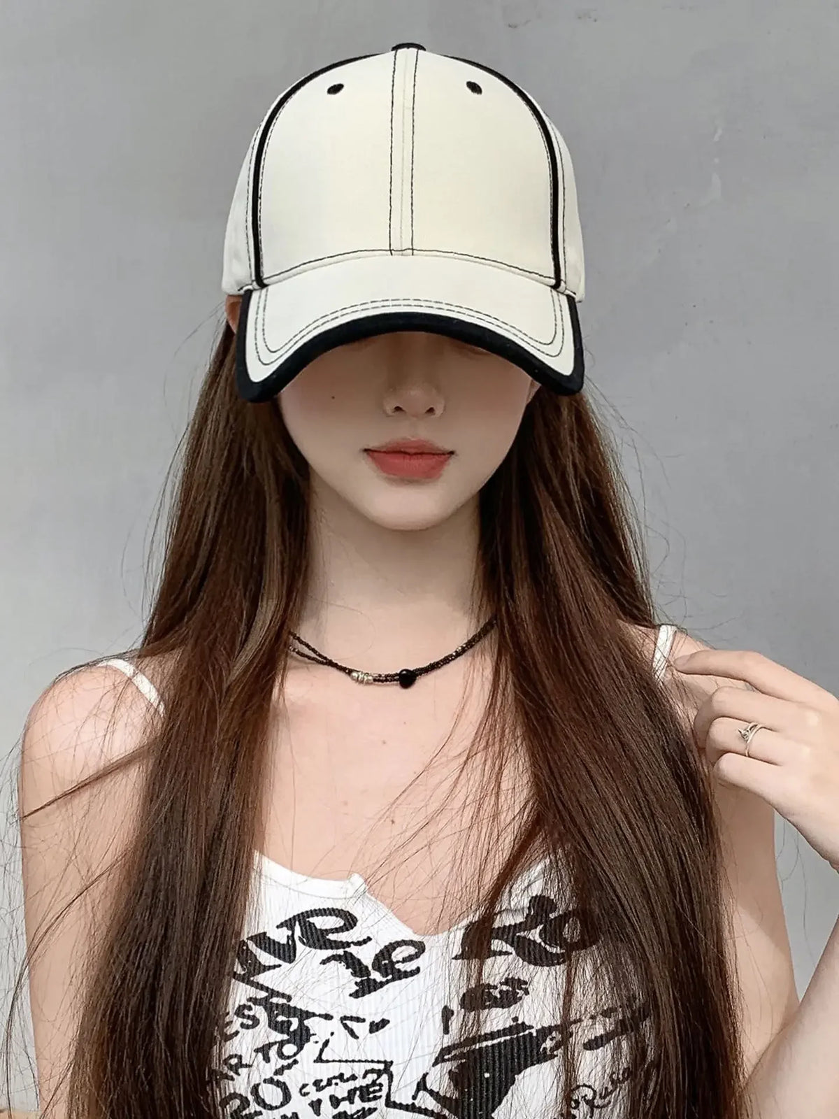 Korean Light Plate Contrasting Color Baseball Cap Fashion Shows Small Face