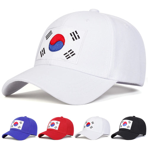 Unisex Korean Flag Embroidery Baseball Caps Spring Autumn