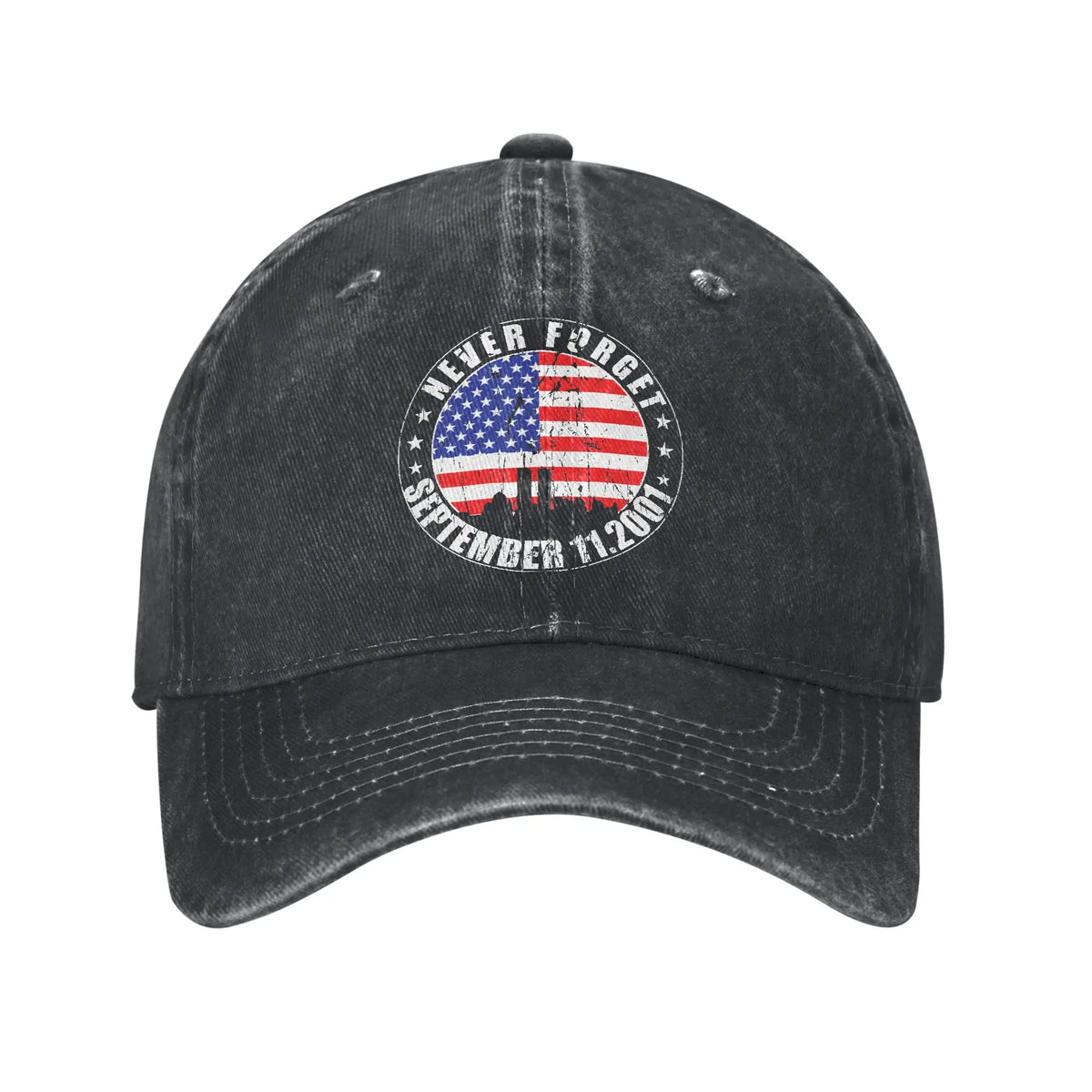 Never Forget September 11 2001 Memorial Day American Flag Casual Baseball Cap