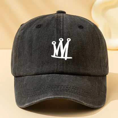 Washed Printed Baseball Cap Suitable for Men and Women