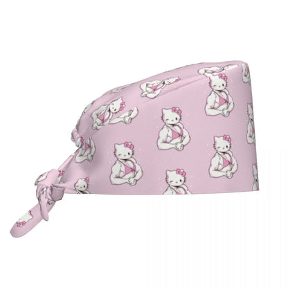 Custom Hello Kitty Medical Staff Scrubs Hat Women Men Cartoon Chara For Chef Hat